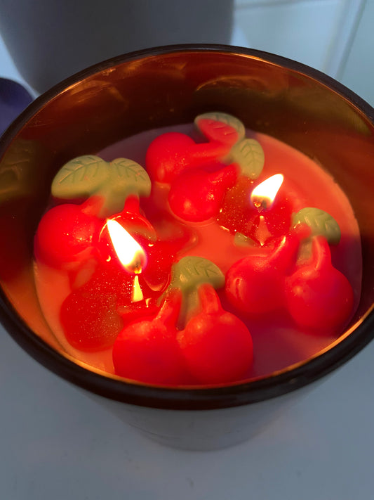 Large cherry candle