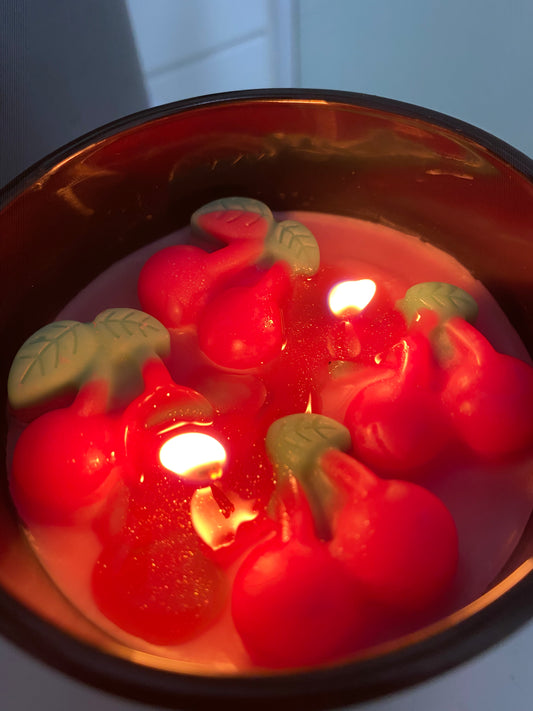 Large cherry candle