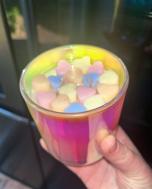 Large melt my candy heart candle